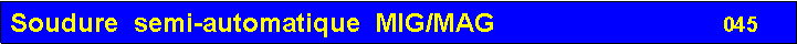 Zone de Texte: Soudure  semi-automatique  MIG/MAG                               045 