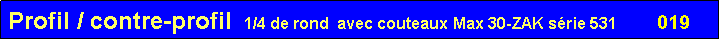 Zone de Texte: Profil / contre-profil   1/4 de rond  avec couteaux Max 30-ZAK s�rie 531         019
