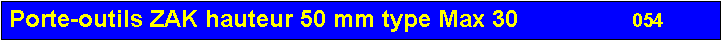 Zone de Texte: Porte-outils ZAK hauteur 50 mm type Max 30                 054      