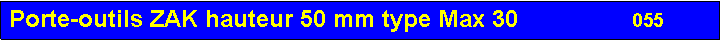 Zone de Texte: Porte-outils ZAK hauteur 50 mm type Max 30                 055       