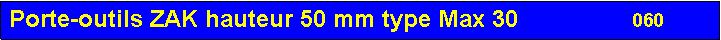 Zone de Texte: Porte-outils ZAK hauteur 50 mm type Max 30                 060       