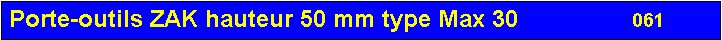 Zone de Texte: Porte-outils ZAK hauteur 50 mm type Max 30                 061       