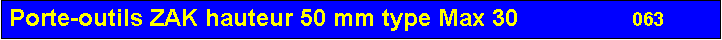 Zone de Texte: Porte-outils ZAK hauteur 50 mm type Max 30                 063       